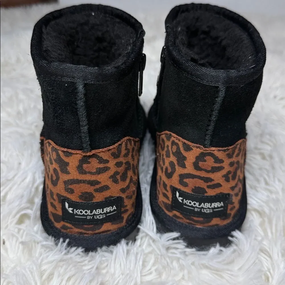 Koolaburra Black and Leopard Accent Boots